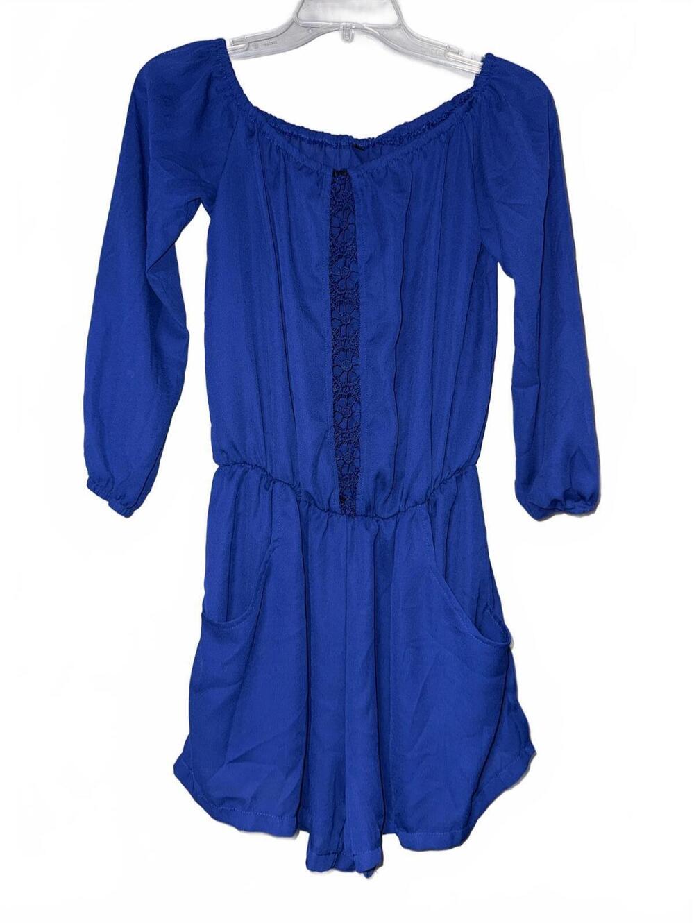 Women’s Royal Blue Off-Shoulder Romper
